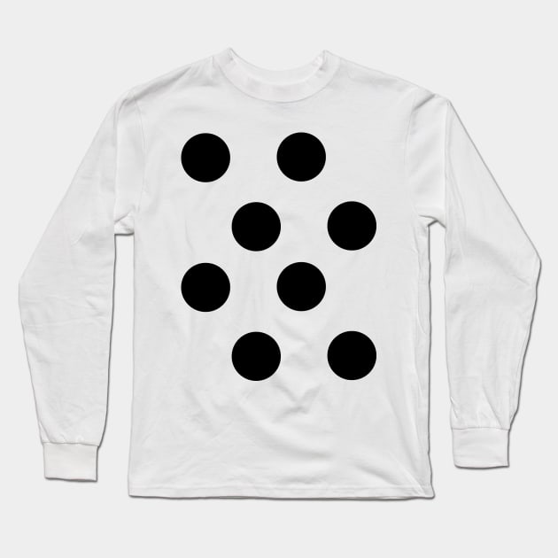 Black on Orange polkadot dot spots Long Sleeve T-Shirt by MacSquiddles